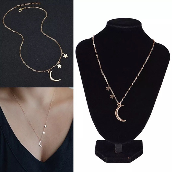 ‼️3/$30 Boho Moon & Stars Dainty Gold Necklace - Picture 2 of 3
